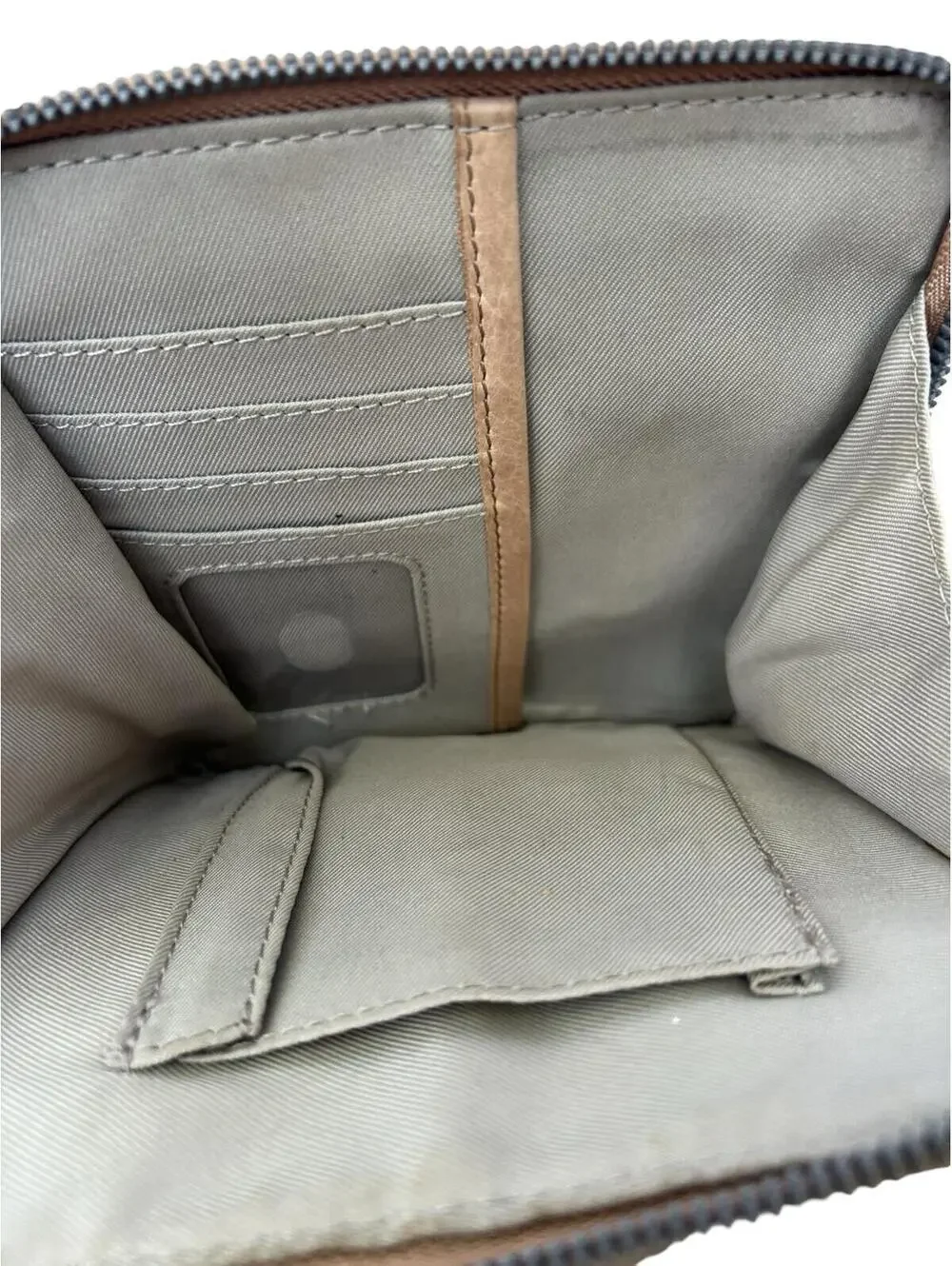 American Leather Co Tan Leather Crossbody Bag Flap Small Minimalist Purse‎
